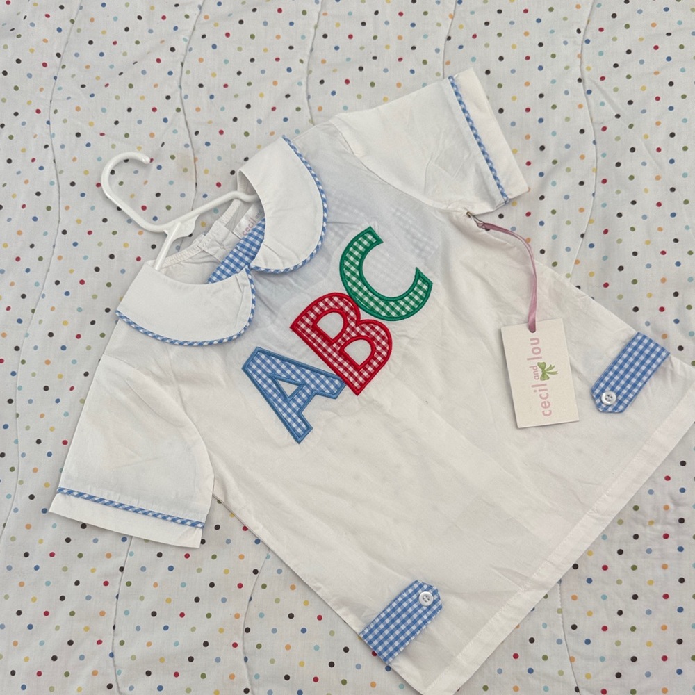 Kids ABC Set- White with Red, Blue, and Green